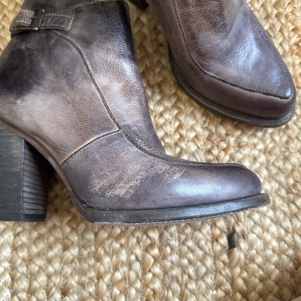 Bed Stu 8 Isla Bootie Heeled Shoes Distressed Leather Boots - Picture 11 of 12